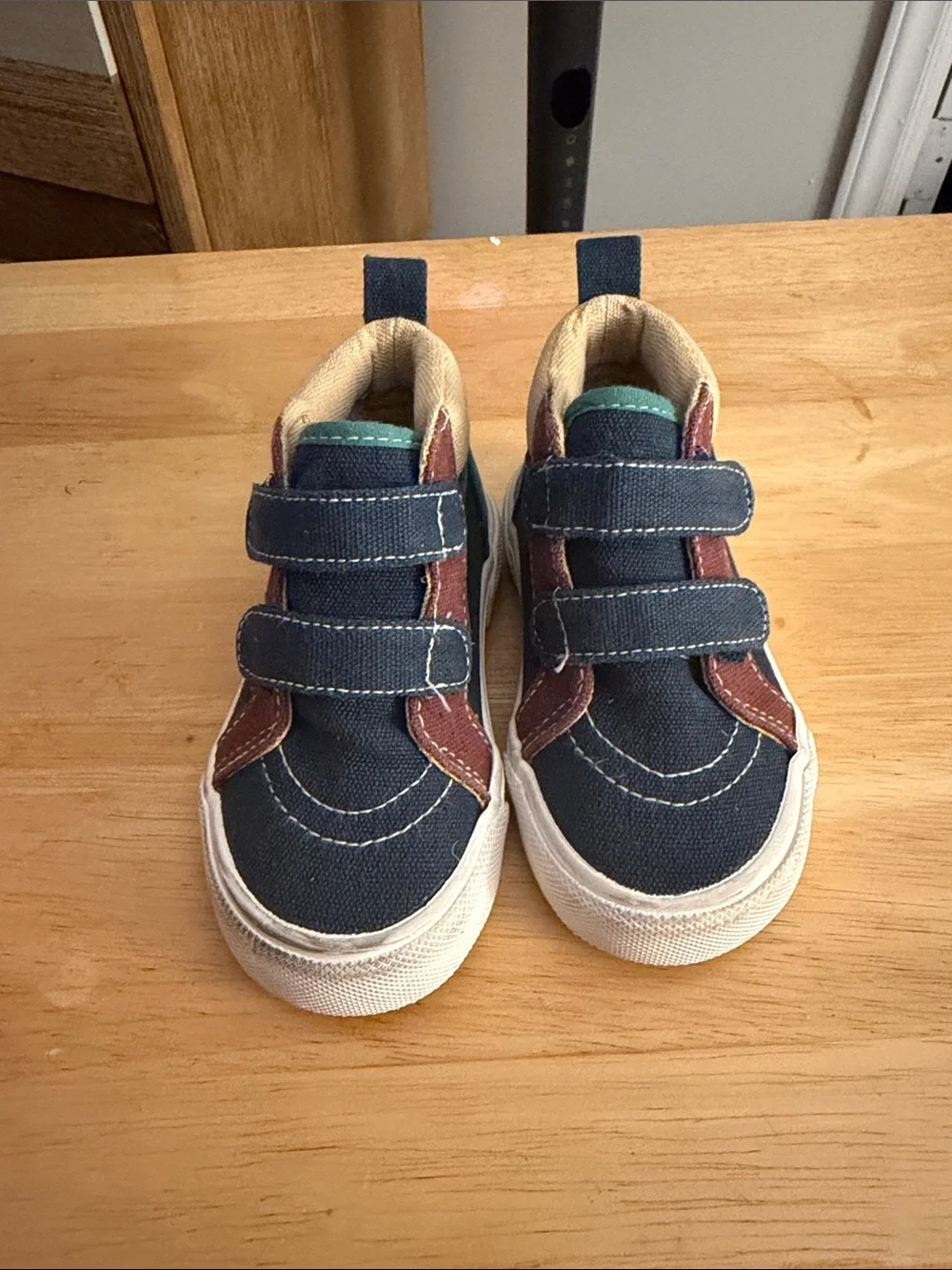 Kids Navy Canvas Velcro Sneakers - Unbranded
